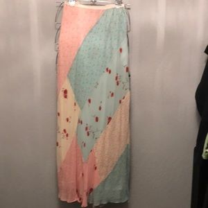 Patchwork long skirt